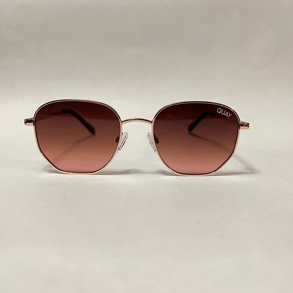 New Quay Australia Big Time Sunglasses Rose Green Brown Pink